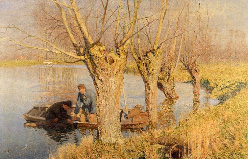 Emile Claus Bringing in the Nets oil painting image